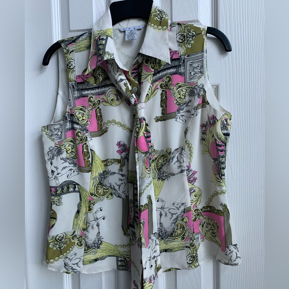 CABI Silk Sleeveless Blouse (SZ 10)